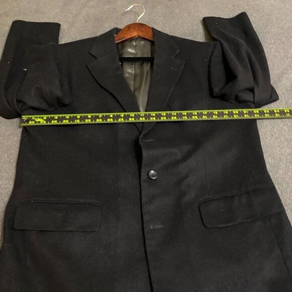 Oscar De La Renta Mens Blazer 42R Black Wool Blend Three-Button Formal Workwear - Picture 6 of 12